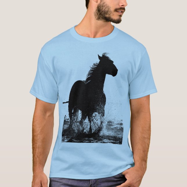 Mens Clothing Apparel Running Horse Pop Art T-Shirt (Front)