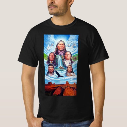 Mens Clothing Fashion Native Americans Painting T_Shirt