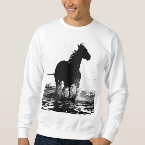 Mens Clothing Running Horse Pop Art Template Mens Sweatshirt