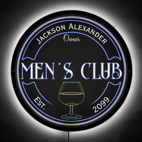 Mens Club Man Cave Bar LED Sign