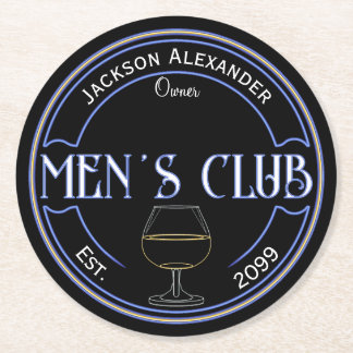Men's Club Man Cave Bar Paper Coasters