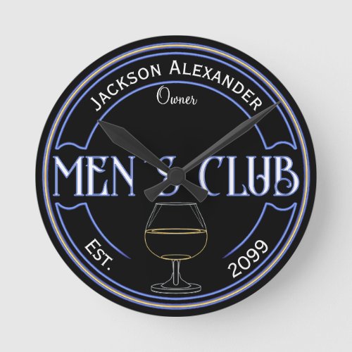 Mens Club Man Cave Bar Wall Clock