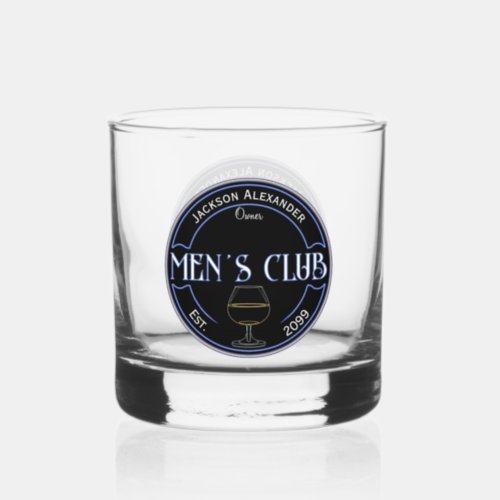 Mens Club Man Cave Drinkware Rocks Whiskey Glass