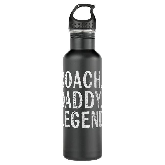 Mens Coaching Gifts Coach Daddy Legend Father's Da Stainless Steel Water Bottle (Front)