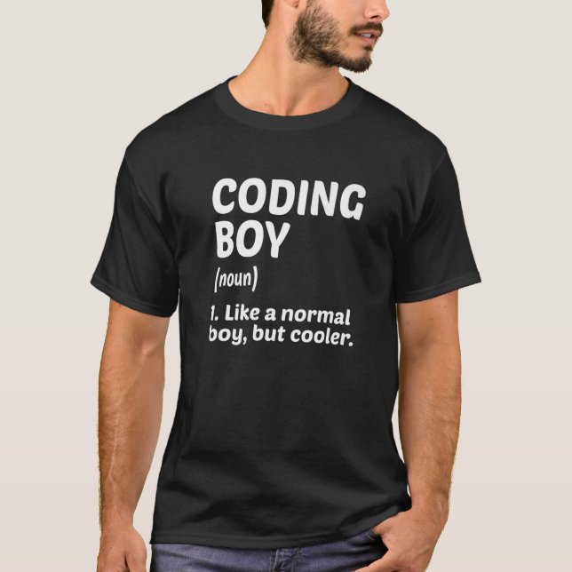 Mens Coding Boy Definition Noun Software Developer T-Shirt (Front)