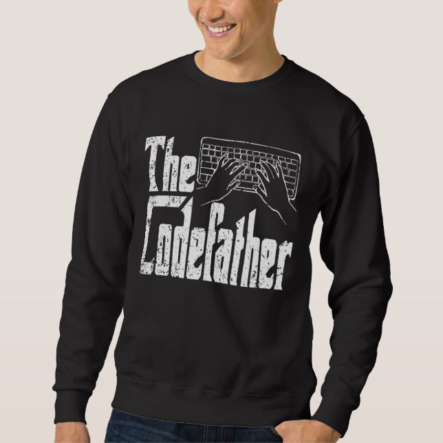 Mens  Coding Dad The Codefather Vintage Coder Sweatshirt (Front)