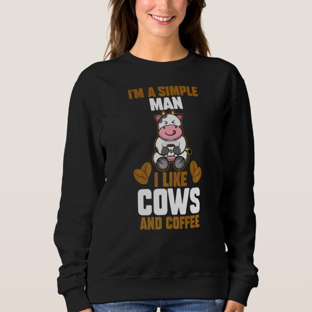 Mens Coffee Cow Sweatshirt (Front)