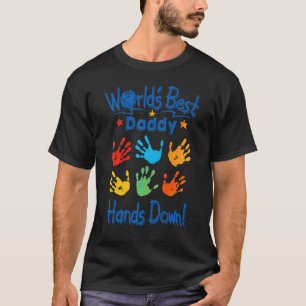 Mens Colorful Little Hands Worldu2019s Best Daddy T-Shirt
