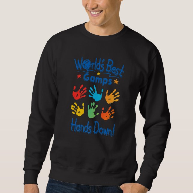 Mens Colorful Little Hands Worldu2019s Best Gamps  Sweatshirt (Front)
