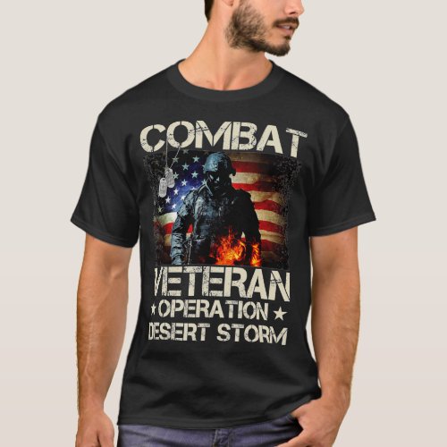 Mens Combat Veteran Operation Desert Storm Soldier T_Shirt