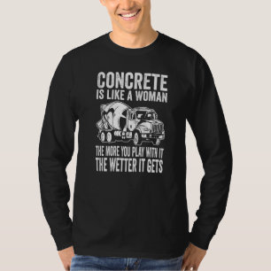 Mens Construction Cement Worker For A Concrete Fin T-Shirt