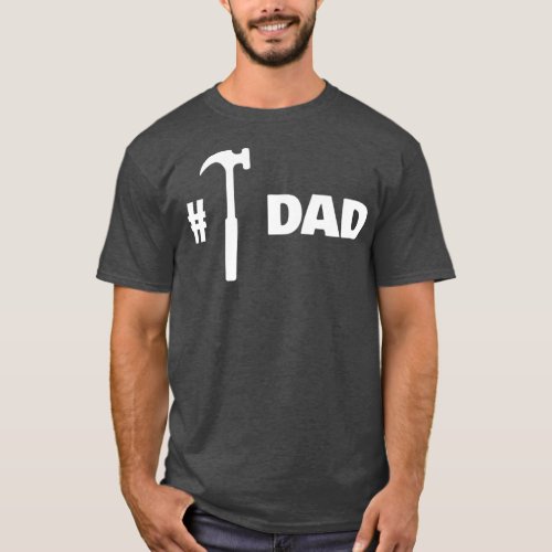 Mens Construction Worker Dad 1 Hammer Graphic T_Shirt