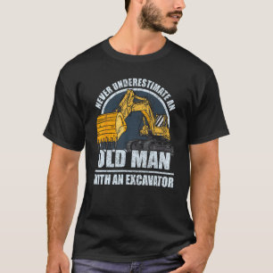 Mens Construction Worker Heavy Equipment Excavator T-Shirt
