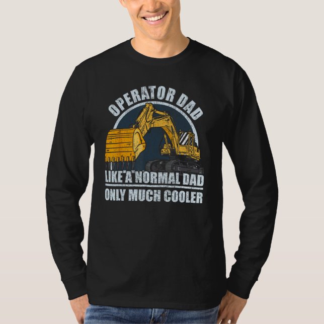 Mens Construction Worker Heavy Equipment Excavator T-Shirt (Front)