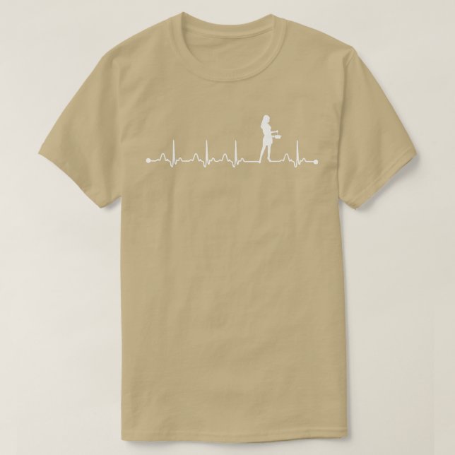Mens Cooking Heartbeat EKG Pulse Cook Lover T-Shirt (Design Front)