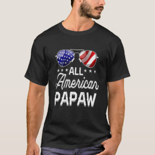 Mens Cool All American Papaw American Flag Men Pat T-Shirt