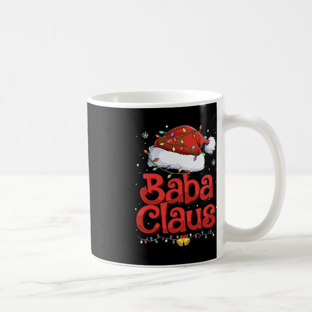 Mens Cool Baba Claus With Santa Hat Christmas Ligh Coffee Mug (Right)