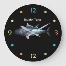 Men&#39;s Cool Blue Fin Tuna Fishing  Large Clock