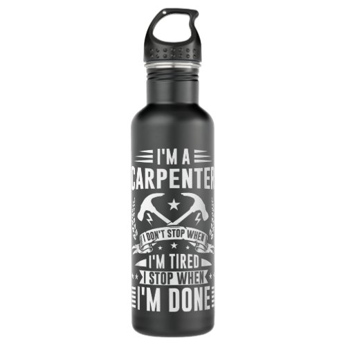 Mens Cool Carpenter Funny Joiner Hard Work Woodwor Stainless Steel Water Bottle