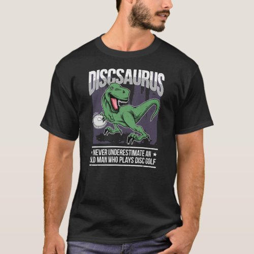 Mens Cool Disc Golf Player I Dinosaur T Rex T_Shirt