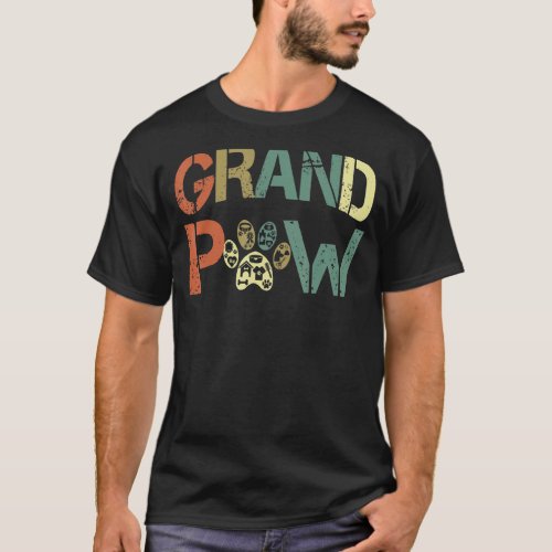Mens Cool Dog  Grand Paw Doggy Puppy Lover Grandpa T_Shirt