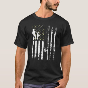 Mens Cool Fishing Usa Camouflage Us Flag Bass Fish T-Shirt