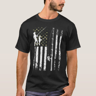 Mens Cool Fishing Usa Camouflage Us Flag Bass Fish T-Shirt