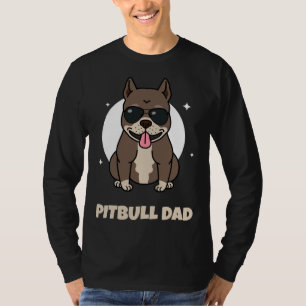 Mens Cool Funny Pitbull Dad Graphic Pitbull Dog Wi T-Shirt