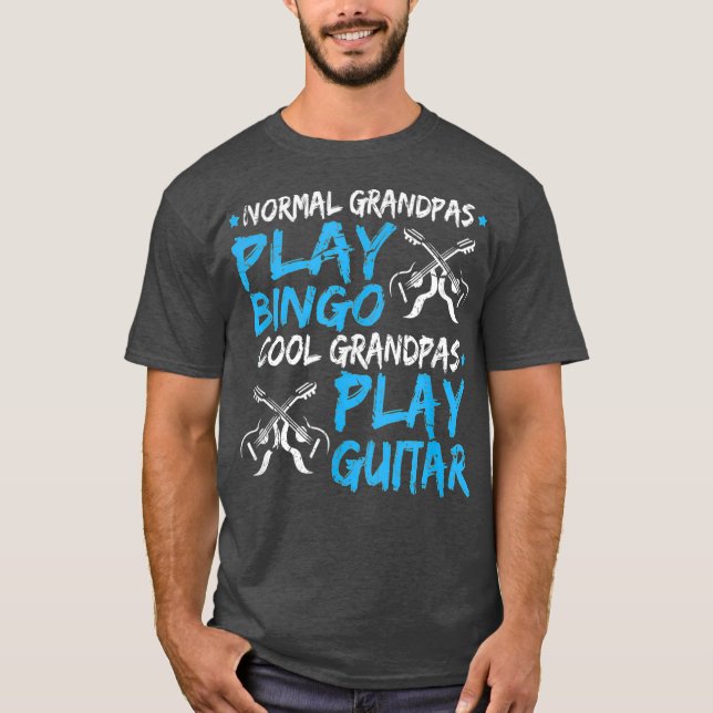 Mens Cool Grandpa Play Guitar Funny Fathers Day T-Shirt (Front)