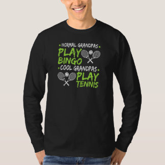 Mens Cool Grandpa Play Tennis Fathers Day Tennis P T-Shirt