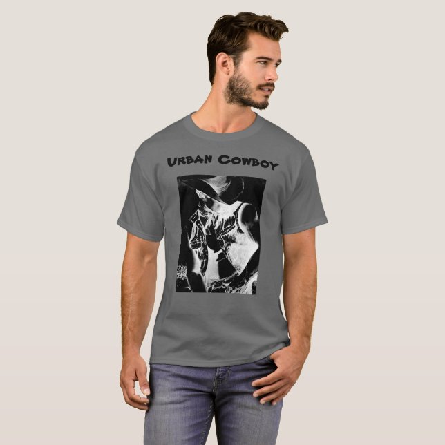 Men's Cool Modern Urban Cowboy Art Classic  T-Shirt (Front Full)