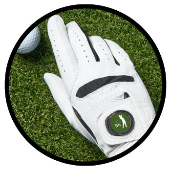 Men's Cool Monogram Golf Glove With Marker by idesigncafe at Zazzle