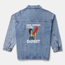 Mens Cool Statement Beer   Drinking Alcohol Party  Denim Jacket