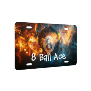 Men's Coolest Billiards 8 Ball Car License Plate