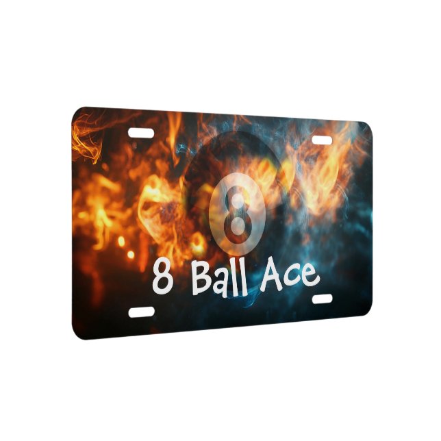 Men's Coolest Billiards 8 Ball Car  License Plate (Right)