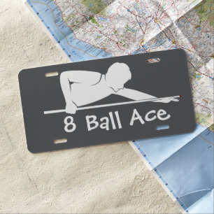 Men's Coolest Billiards 8 Ball Theme Car License Plate