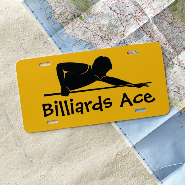 Men's Coolest Billiards Fanatic Car License Plate (In Situ)