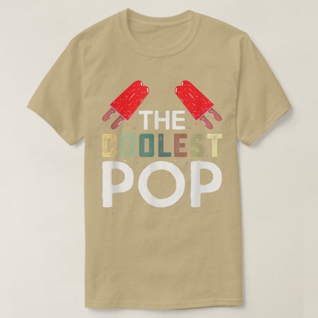 Mens Coolest Pop Funny Best Dad Ever Cool Fathers  T-Shirt (Design Front)