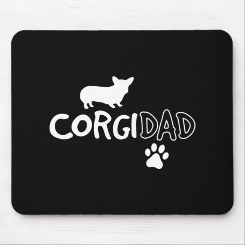 Mens Corgi Dad Fun Cute Dog Pet Owner Adopt Rescue Mouse Pad