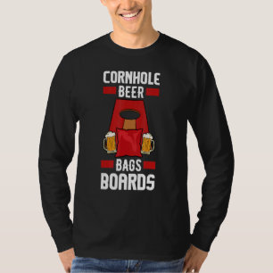 Mens Cornhole Beer Bags Boards  Drinking Bean Bag  T-Shirt