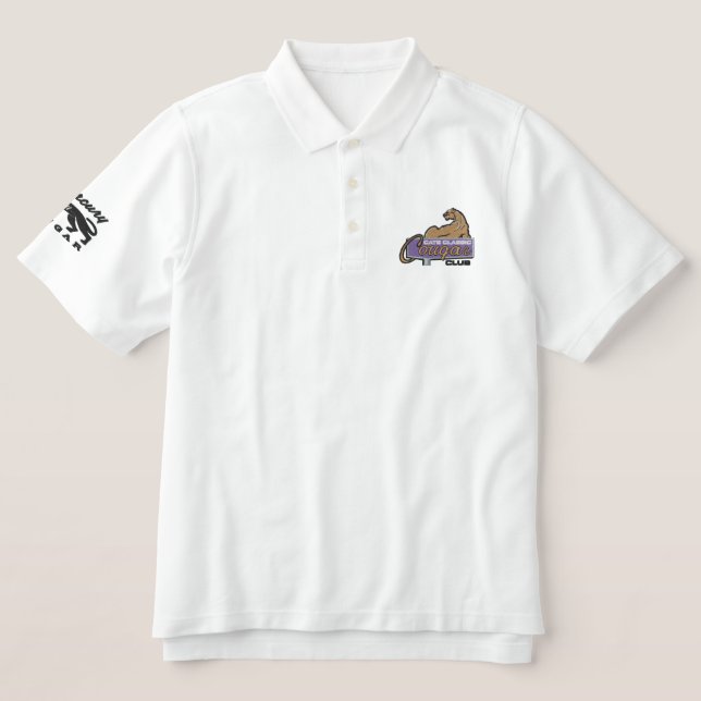 Men's Cougar Embroidered Polo Shirt (Design Front)