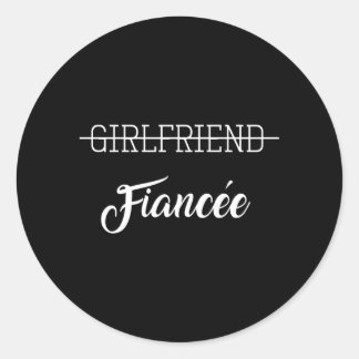 Mens Couple Engagement Engaged Women Funny Future Classic Round Sticker