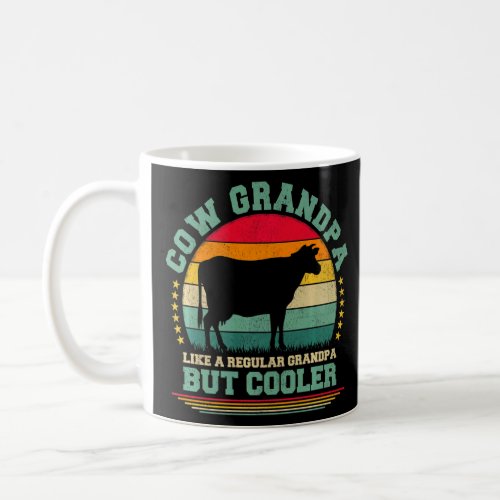 Mens Cow   Vintage Cow Grandpa Fathers Day  Coffee Mug