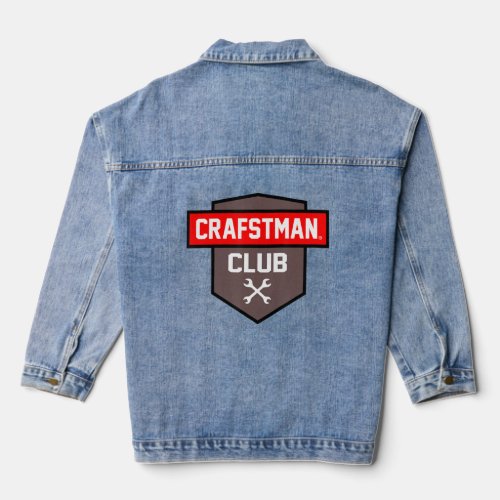 Mens Craftsman Club Graphic Electrician Worker Too Denim Jacket