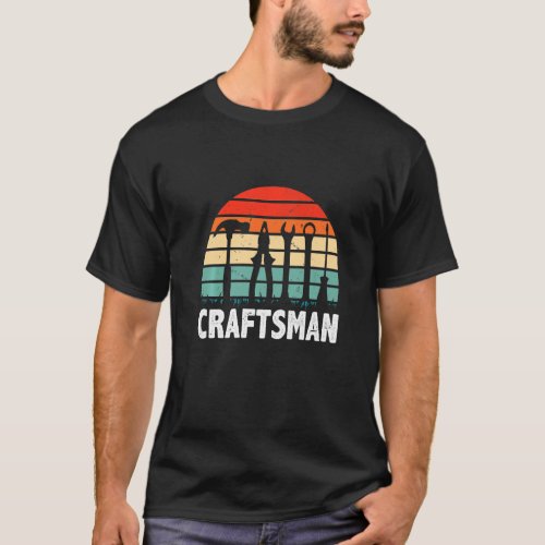 Mens Craftsman Retro Graphic Electrician Worker To T_Shirt