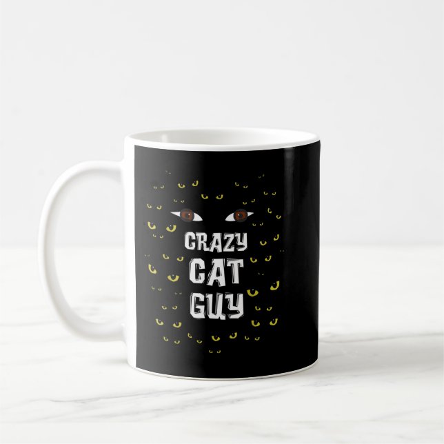 Mens Crazy Cat Guy _ Cat Daddy T-Shirt Coffee Mug (Left)