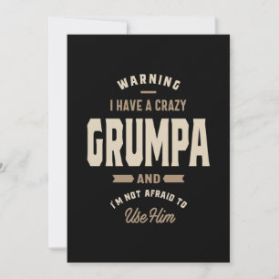 Mens Crazy Grumpa Grandpa Gift Thank You Card