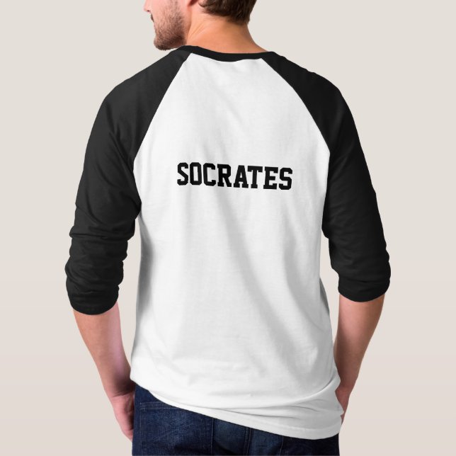 men's-crest front, Socrates back T-Shirt (Back)