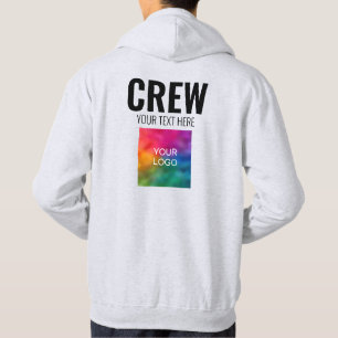 Mens Crew Hoodies Front & Back Add Logo Text Here