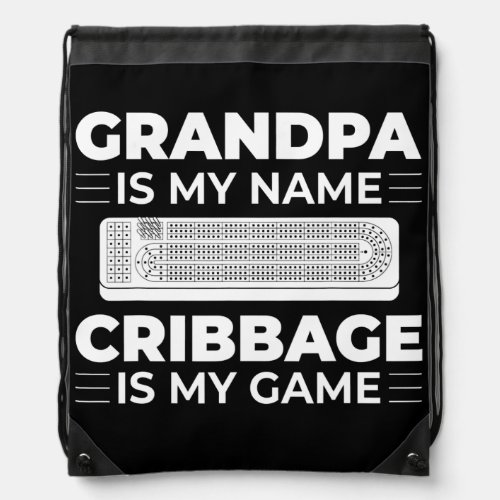 Mens Cribbage Board Player Card Game Rules Crib Drawstring Bag